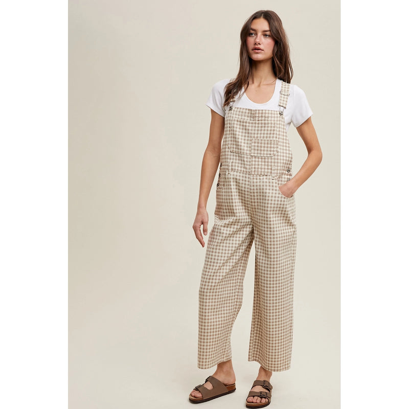 Ginger Gingham Overalls
