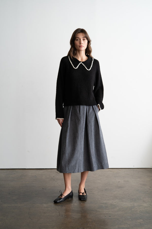 Scarlet Scalloped Collar Sweater