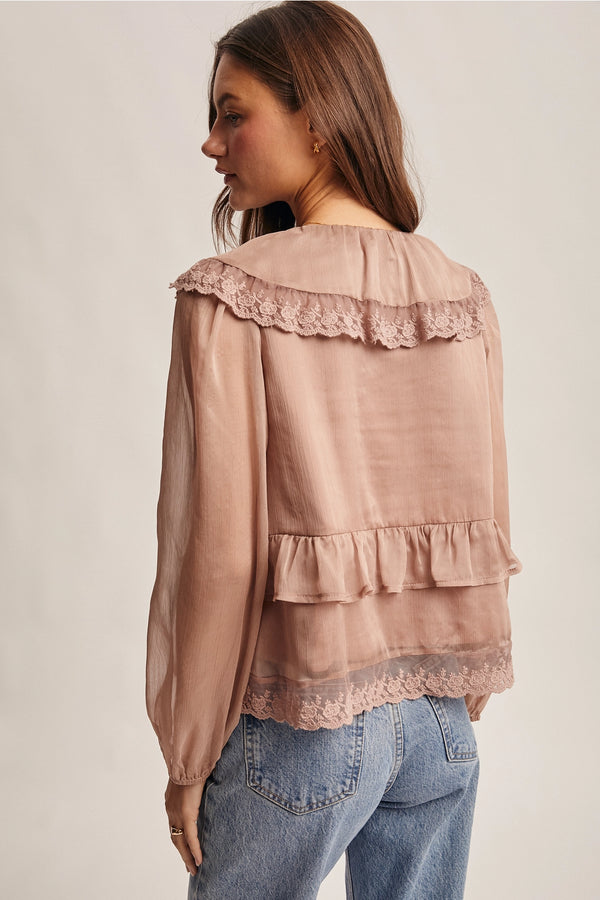 Lia Lace Ruffle Blouse