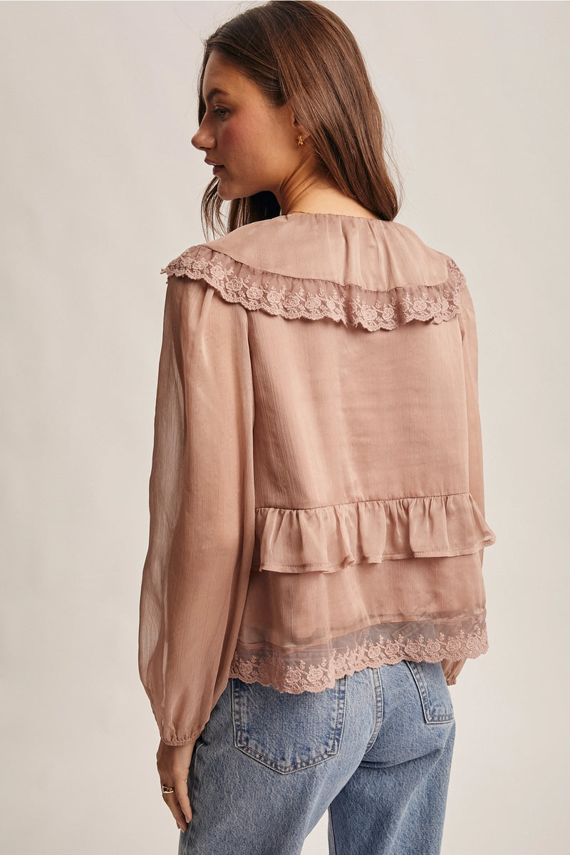 Lia Lace Ruffle Blouse