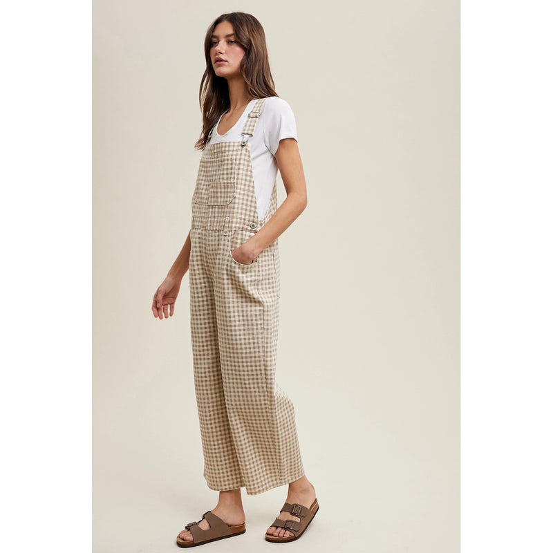 Ginger Gingham Overalls