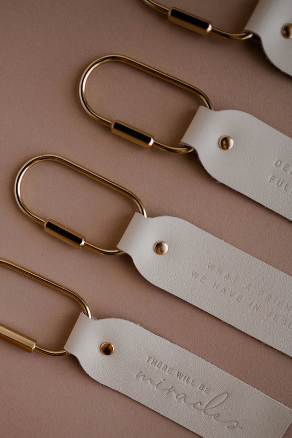 Be the Light Leather Keychain