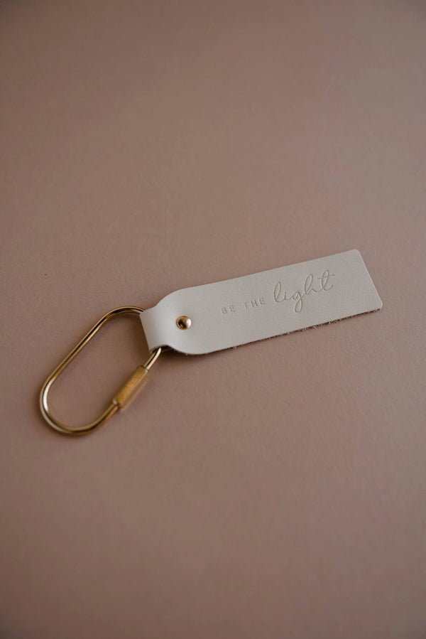 Be the Light Leather Keychain