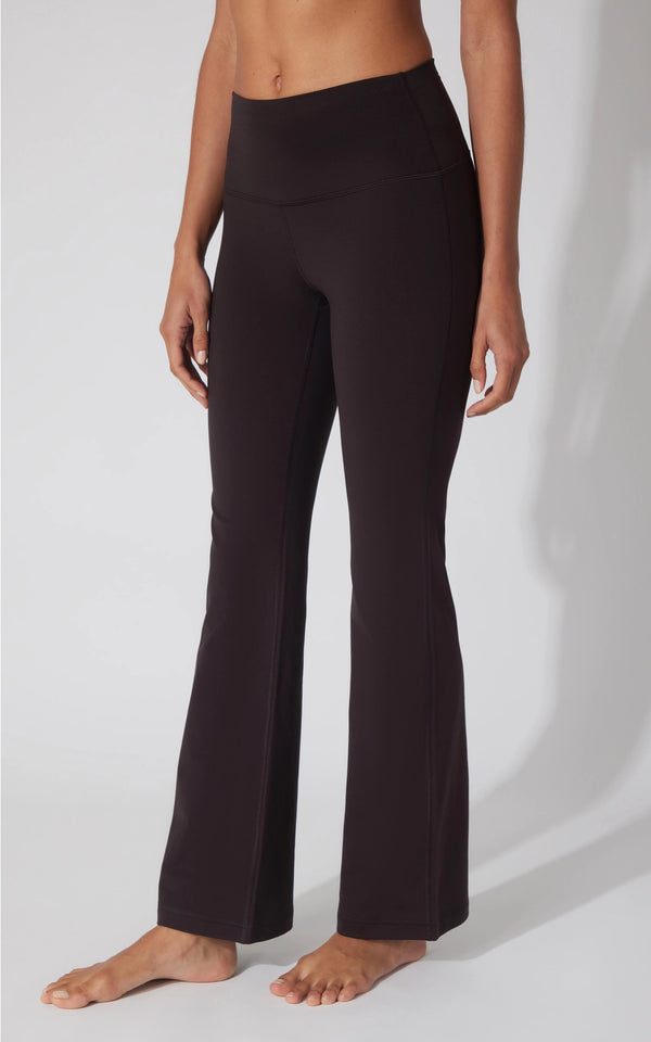 Fleece Lined Flare Leggings in Black