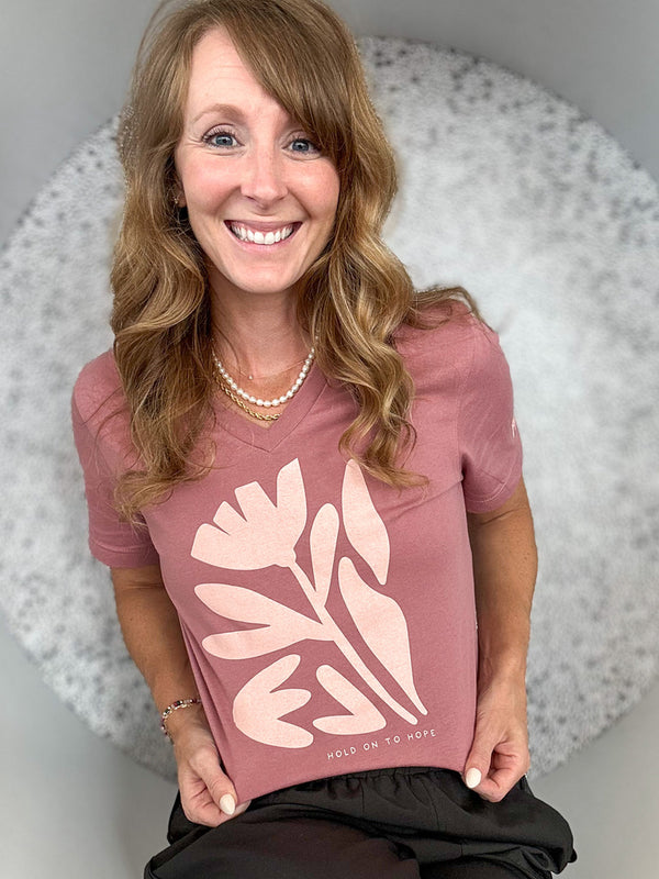 HOLD ON TO HOPE V-NECK TEE | BENEFITING THE HOPEFUL MAMA FOUNDATION