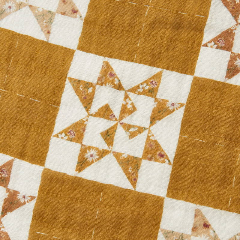 Quilt Pattern Organic Cotton Swaddle