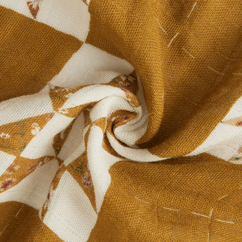 Quilt Pattern Organic Cotton Swaddle