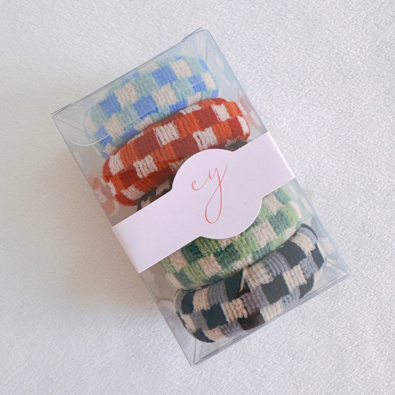 Checkered Donut Hair Ties