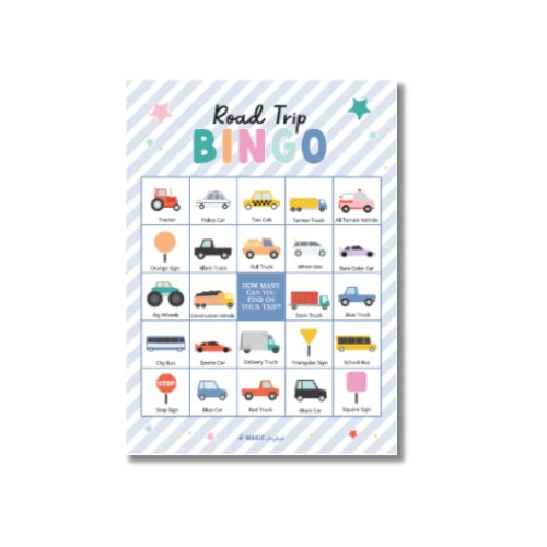 Car Bingo Pretend Play Notepad