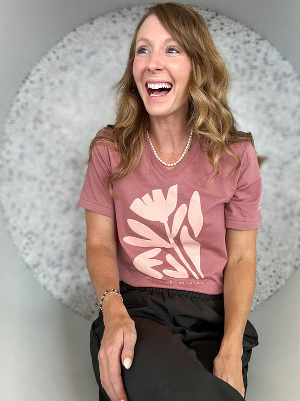 HOLD ON TO HOPE V-NECK TEE | BENEFITING THE HOPEFUL MAMA FOUNDATION