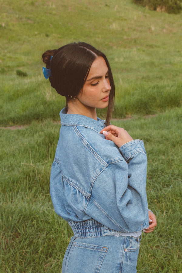 Curved Polka Dot Claw Clip