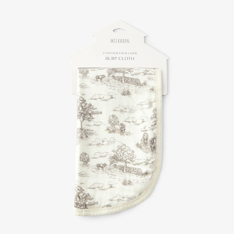 Country Toile Four Layer Burp Cloth