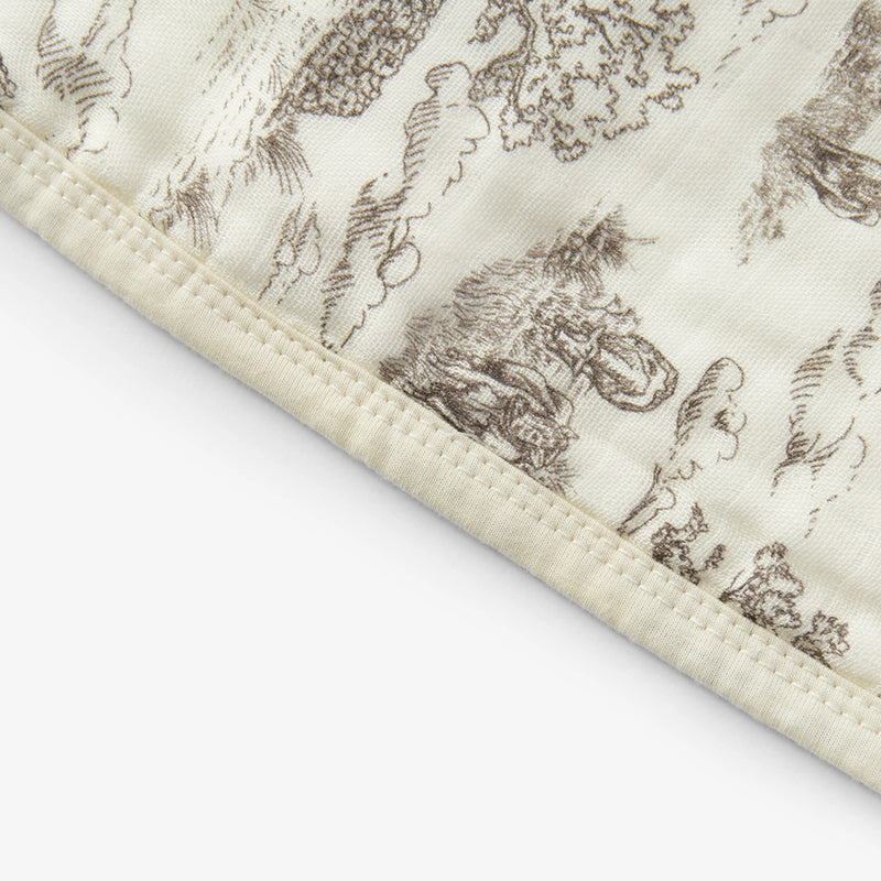 Country Toile Four Layer Burp Cloth