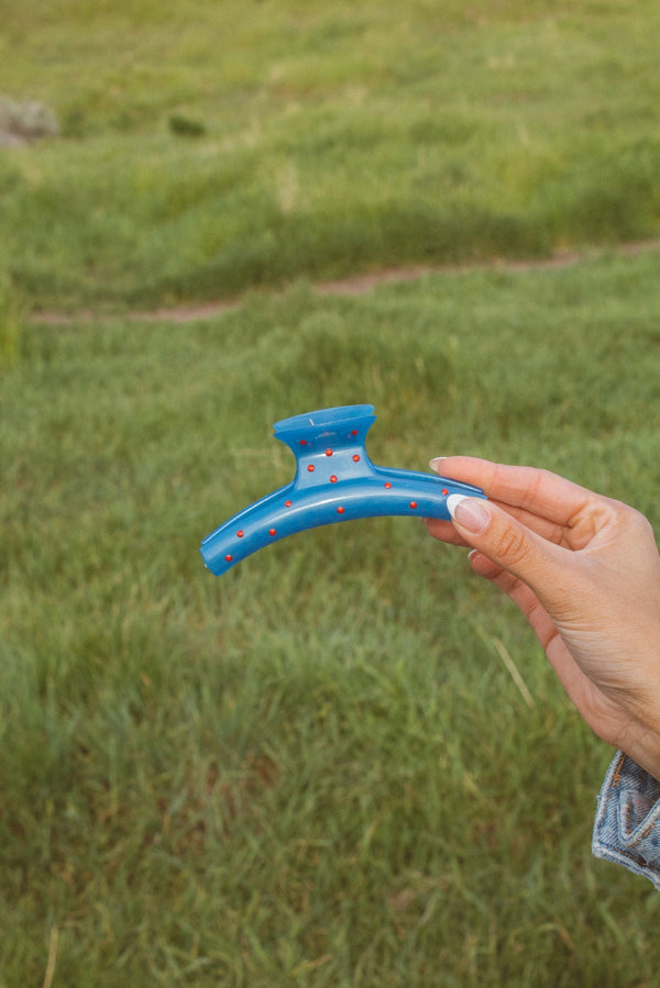 Curved Polka Dot Claw Clip