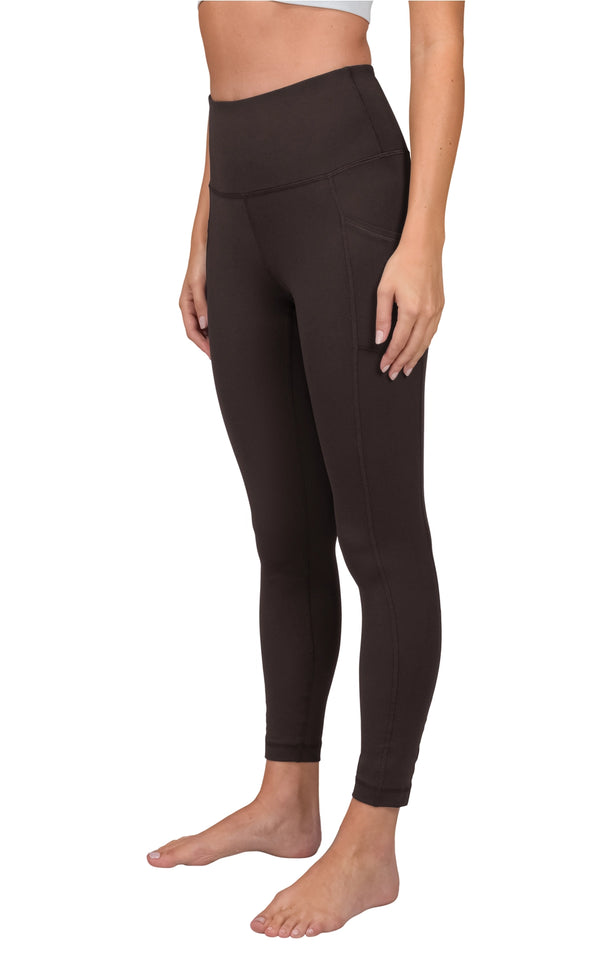 Chocolate Side Pocket Ankle Leggings