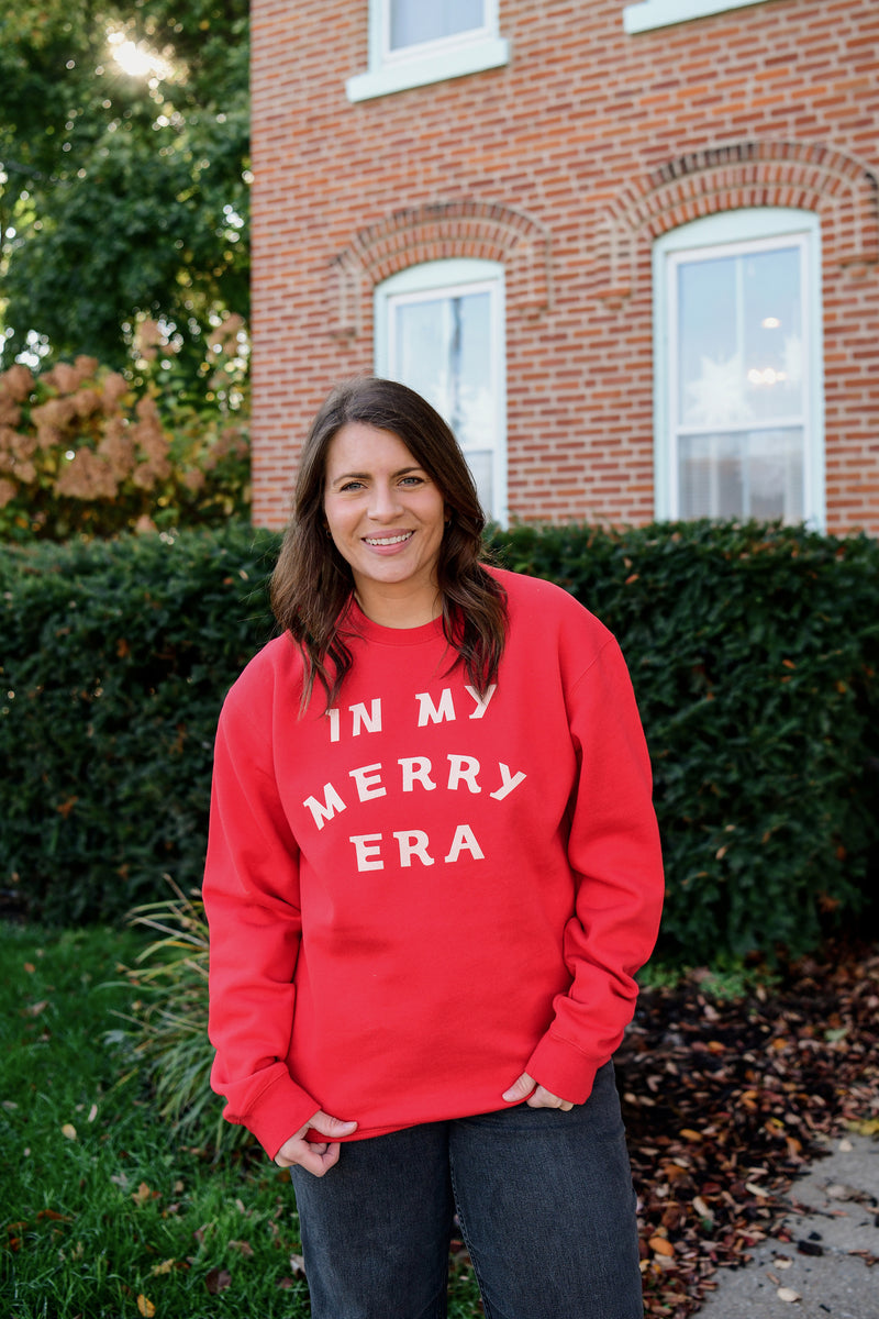 IN MY MERRY ERA CREWNECK SWEATSHIRT | RED