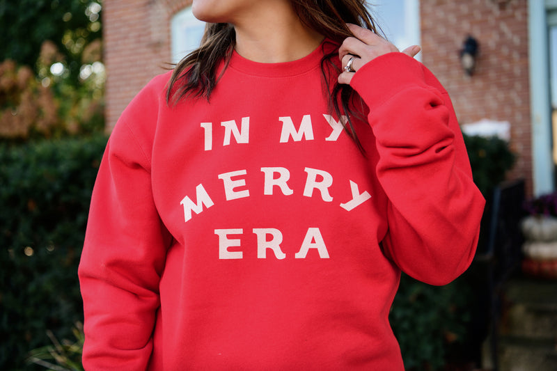 IN MY MERRY ERA CREWNECK SWEATSHIRT | RED