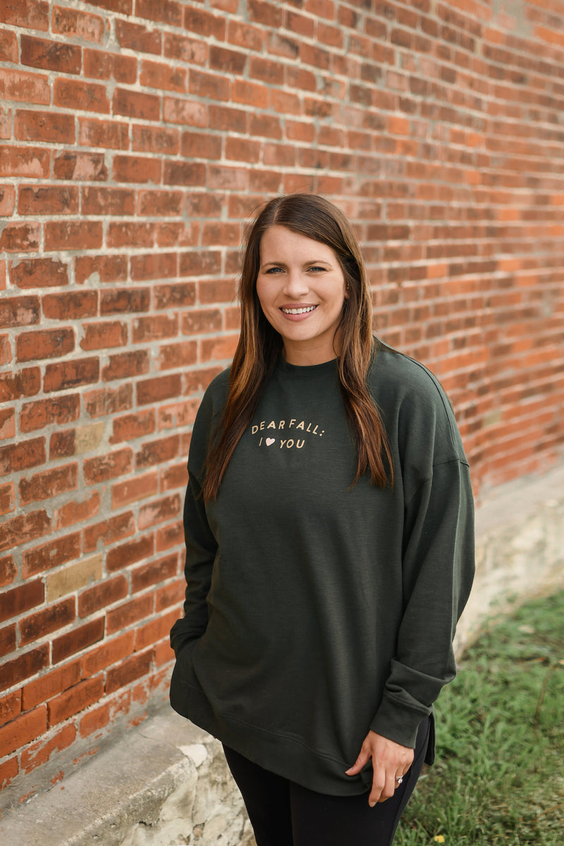 DEAR FALL: I LOVE YOU SWEATSHIRT | OLIVE