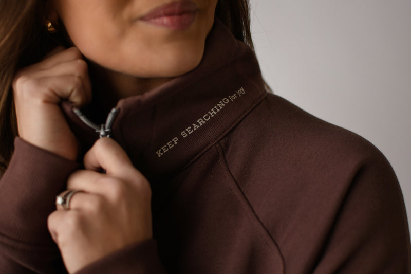 KEEP SEARCHING FOR JOY QUARTER-ZIP SWEATSHIRT