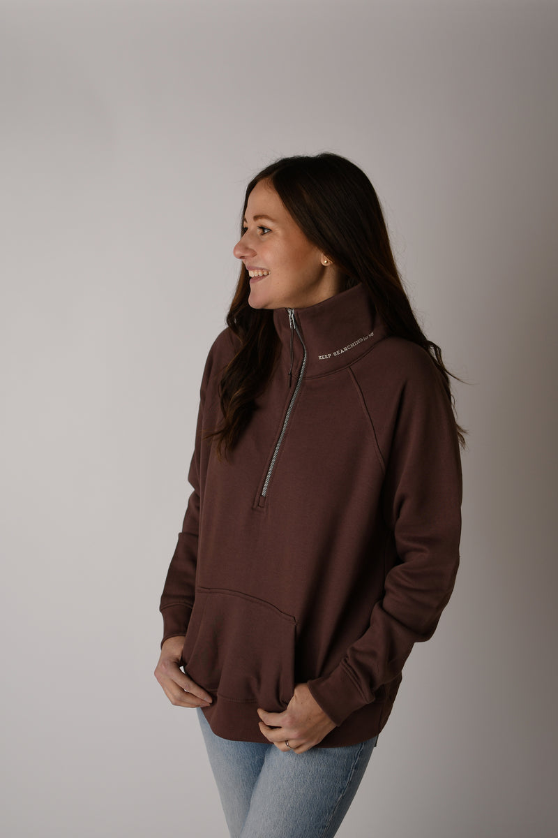 KEEP SEARCHING FOR JOY QUARTER-ZIP SWEATSHIRT