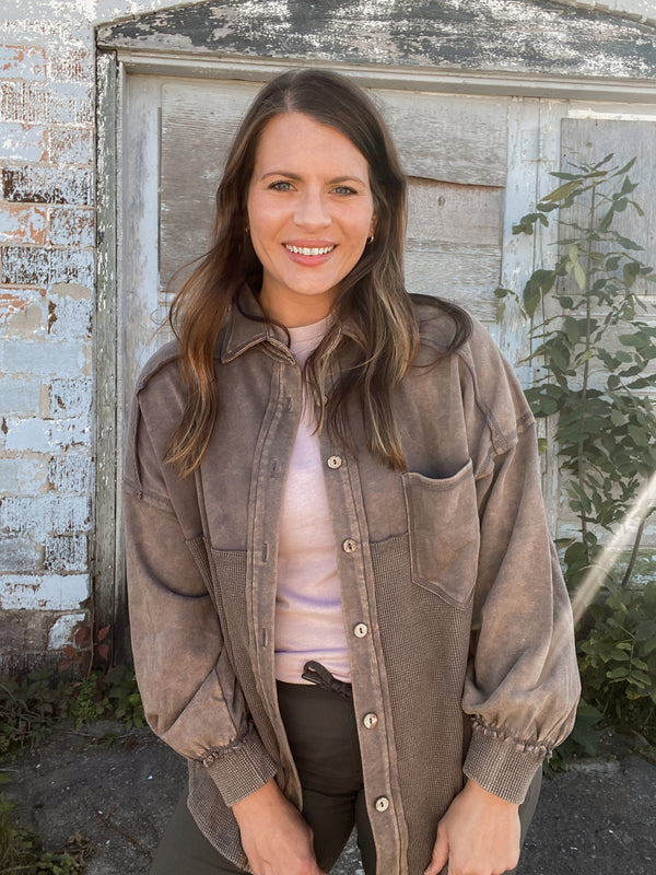 Oversized Waffle Jacket