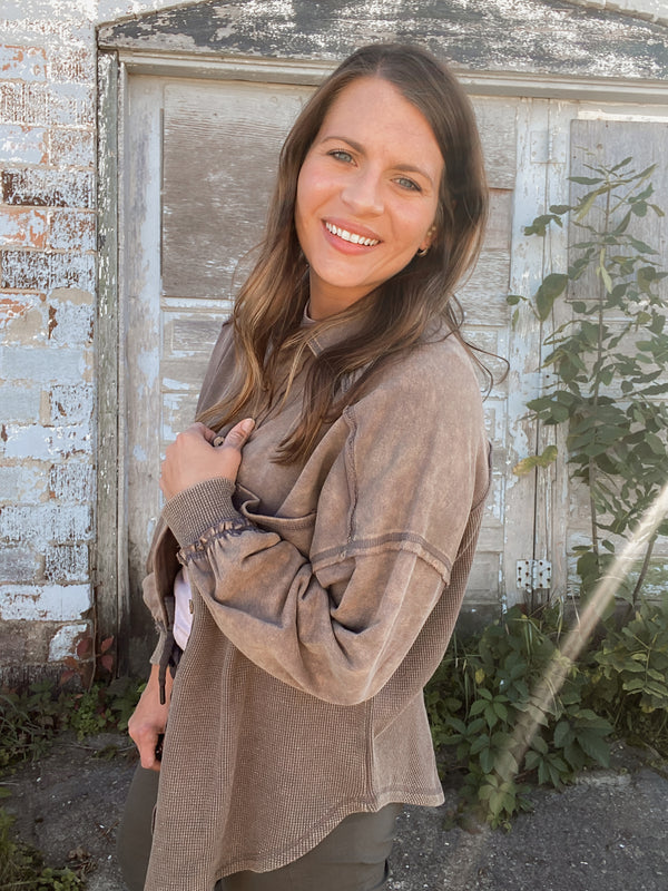 Oversized Waffle Jacket