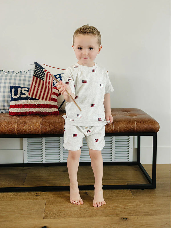 Flag Button Short Set