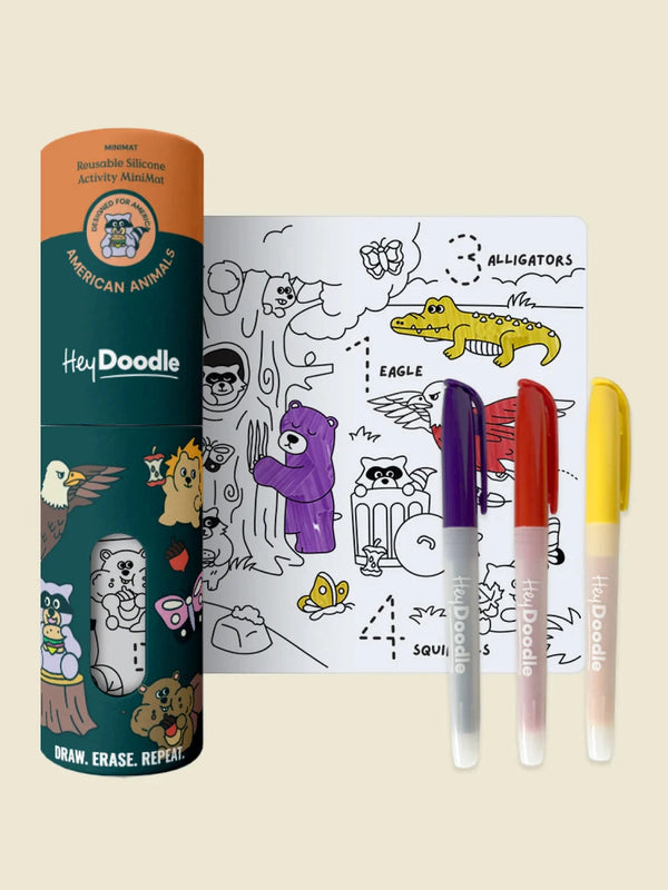 Animals Mini Coloring & Doodle Mat