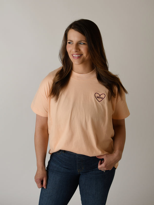 MAMA TEE IN PEACH