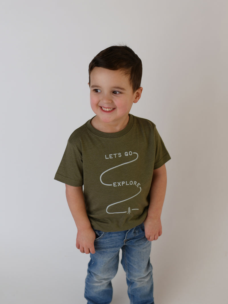LET'S GO EXPLORE KIDS' TEE | GREEN