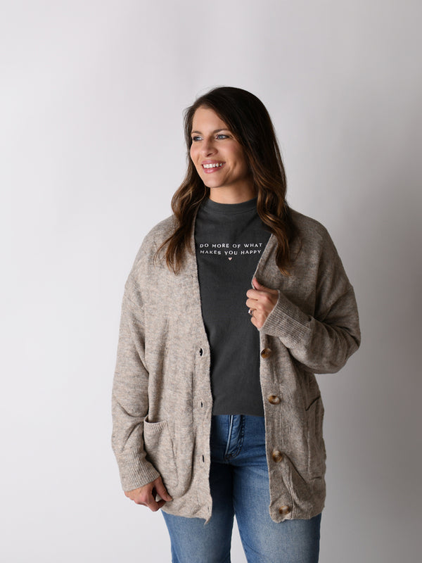 Lightweight Button Down Cardigan in Oatmeal