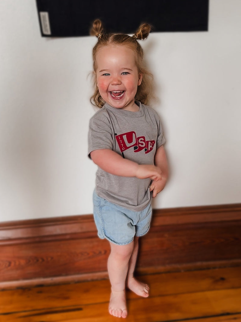 USA 1776 KIDS' TEE | GRAY