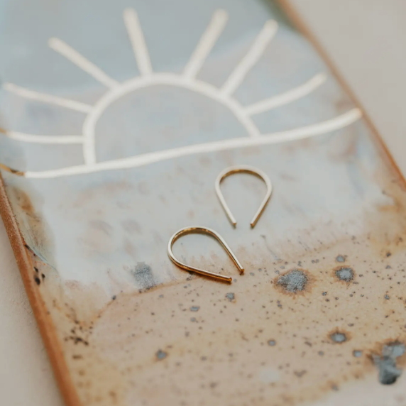 Tiny Horseshoe Earrings | 14kt Gold Fill