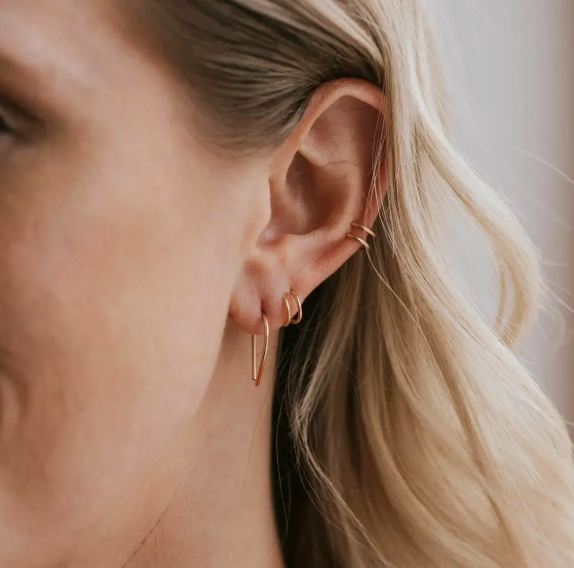 Tiny Horseshoe Earrings | 14kt Gold Fill