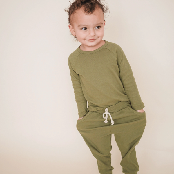 Organic Cotton Lounge Set | Olive
