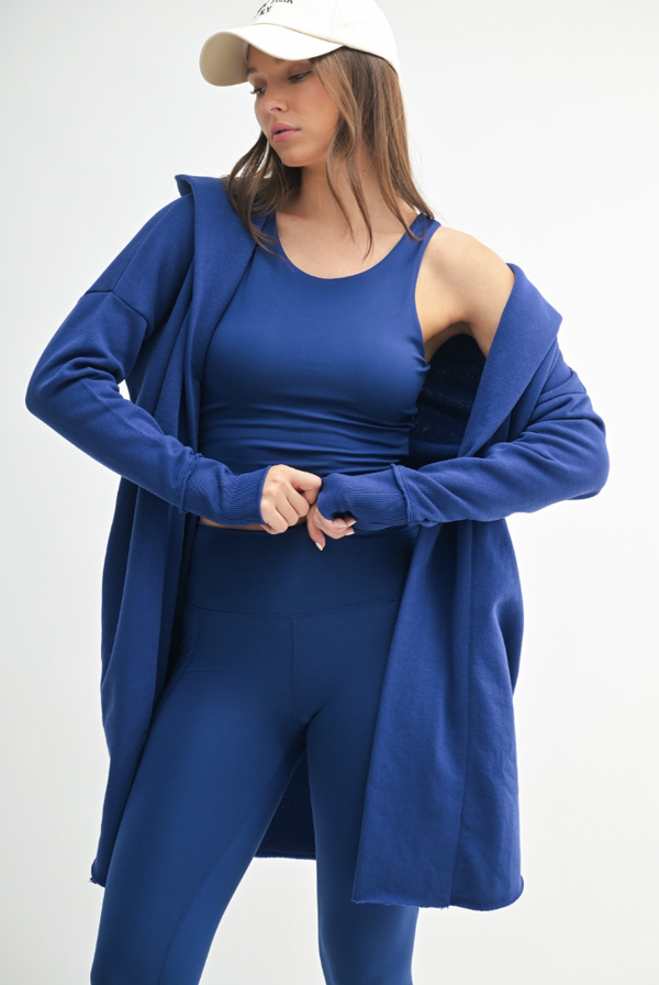 Open Front Hooded Cardigan