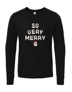 SO VERY MERRY | BLACK LONG SLEEVE HOLIDAY TEE