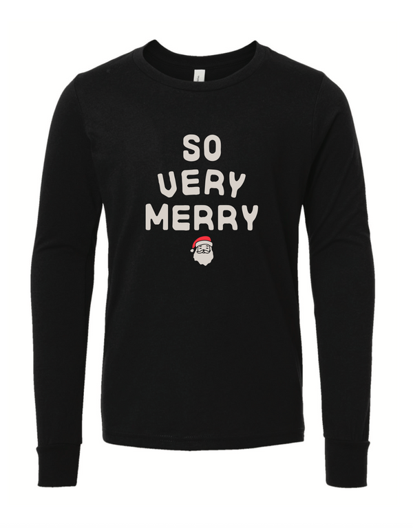 SO VERY MERRY | BLACK LONG SLEEVE HOLIDAY TEE