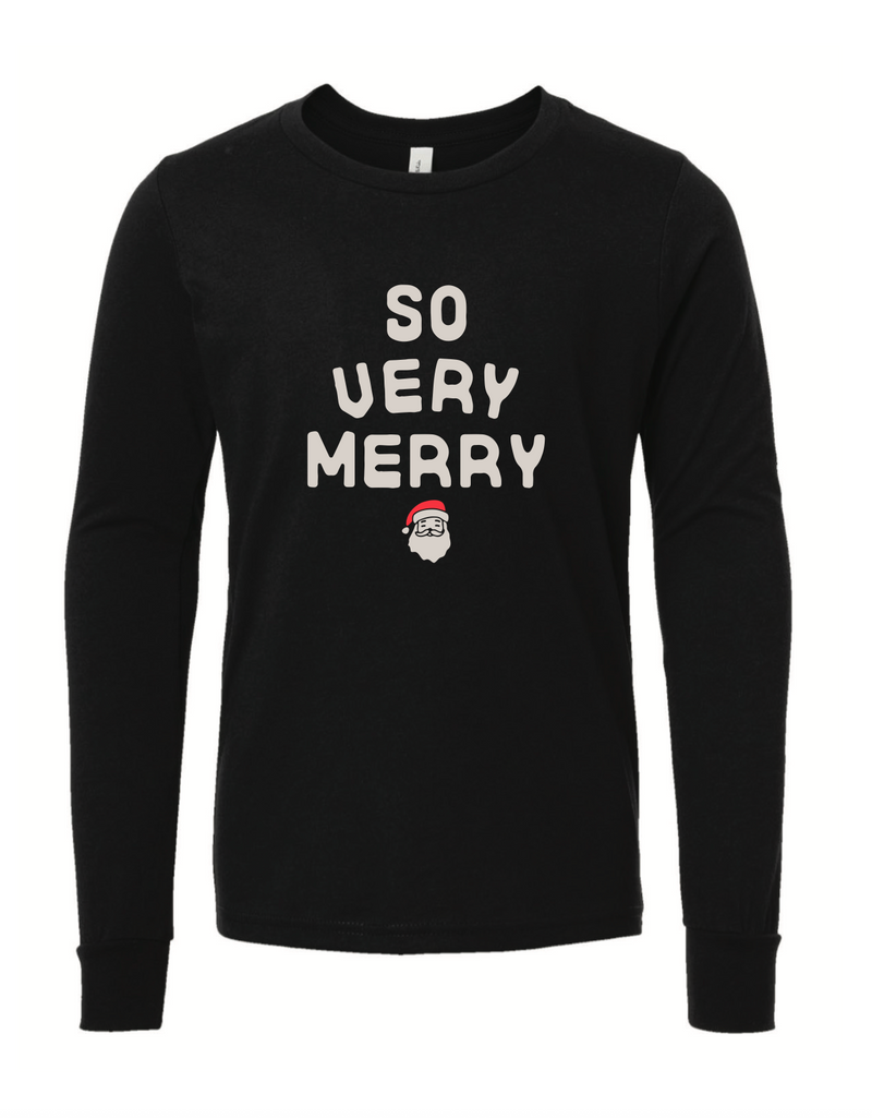SO VERY MERRY | BLACK LONG SLEEVE HOLIDAY TEE