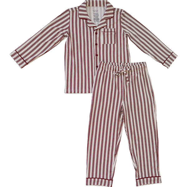 Holiday Stripes Collared Pajama Set