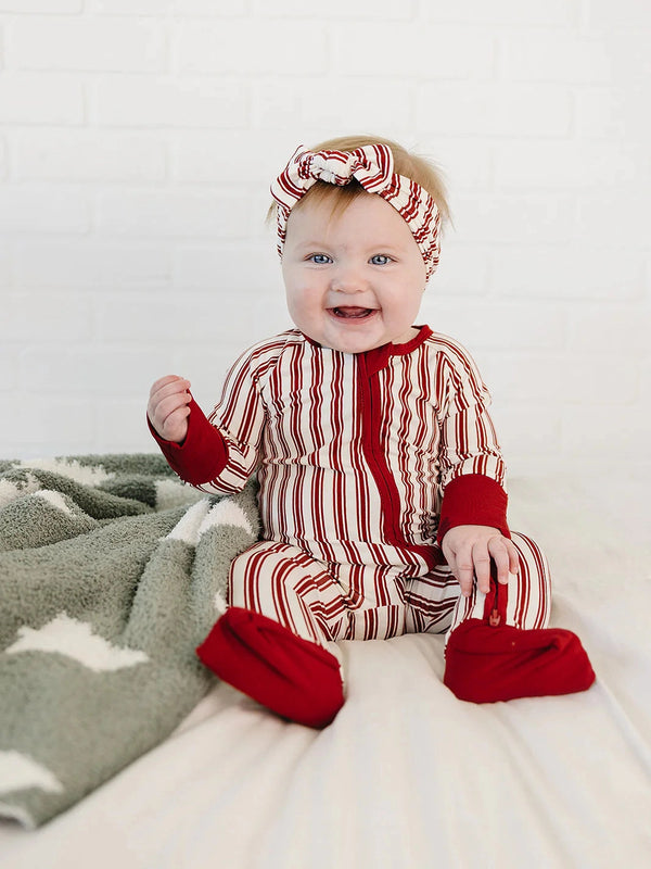 Holiday Stripes Bamboo Zipper