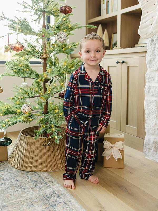 Christmas Plaid Collared Pajama Set