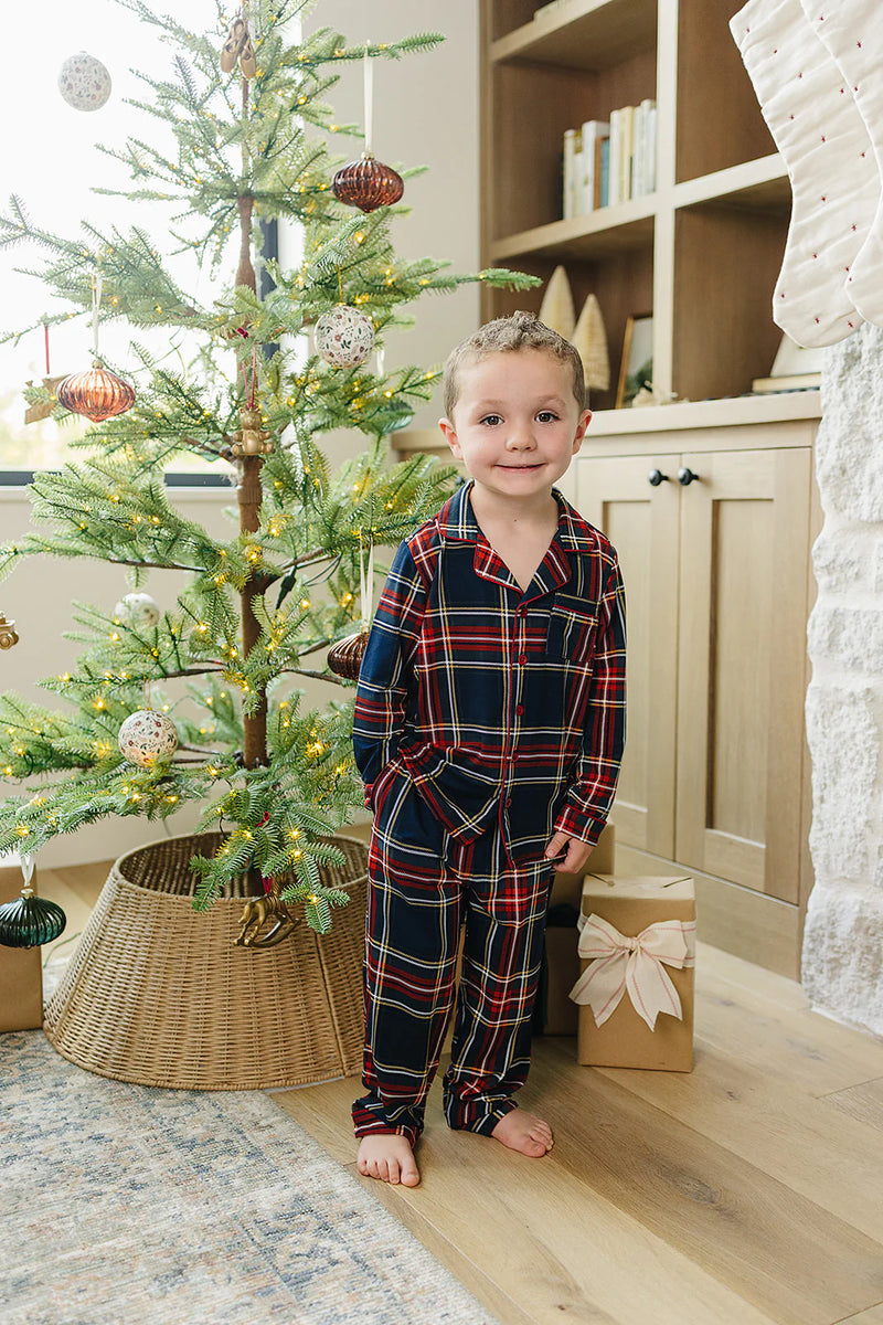 Christmas Plaid Collared Pajama Set