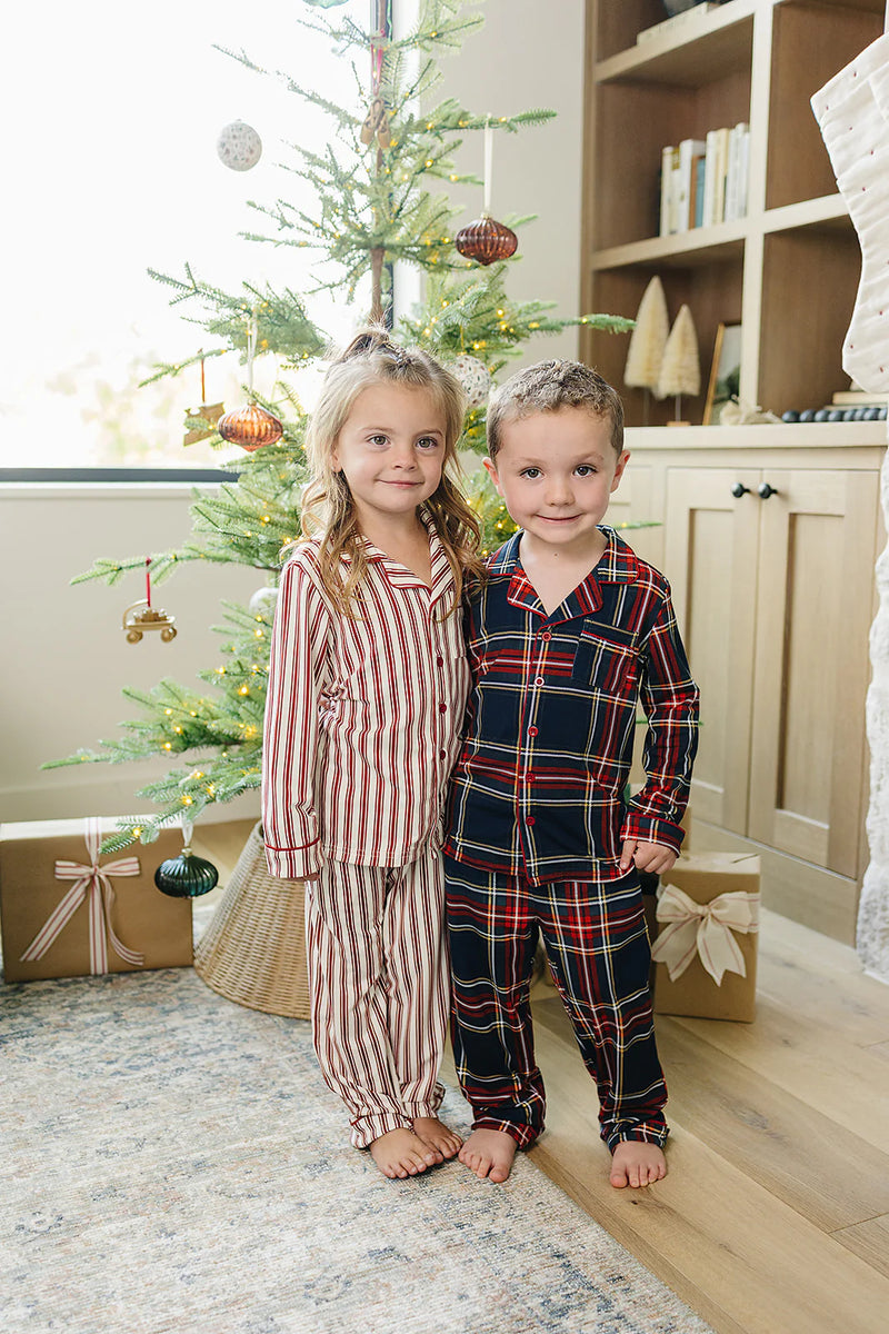 Christmas Plaid Collared Pajama Set
