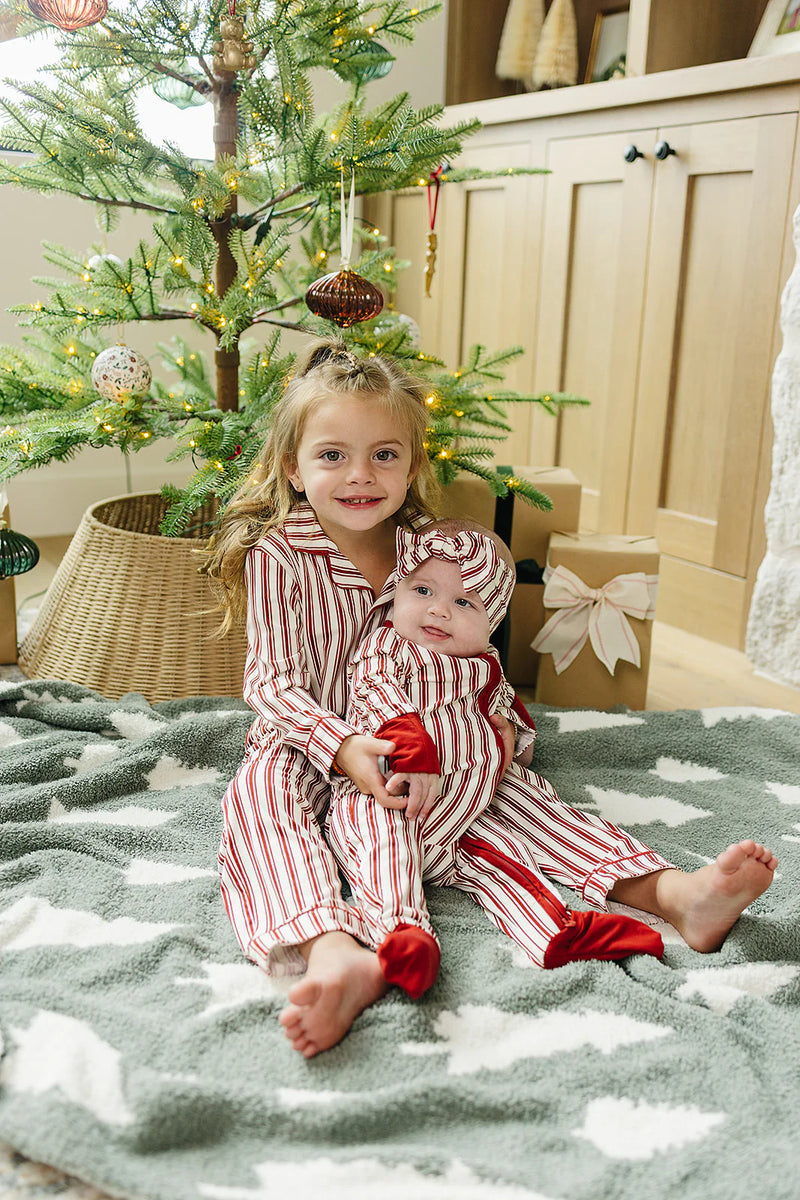 Holiday Stripes Collared Pajama Set