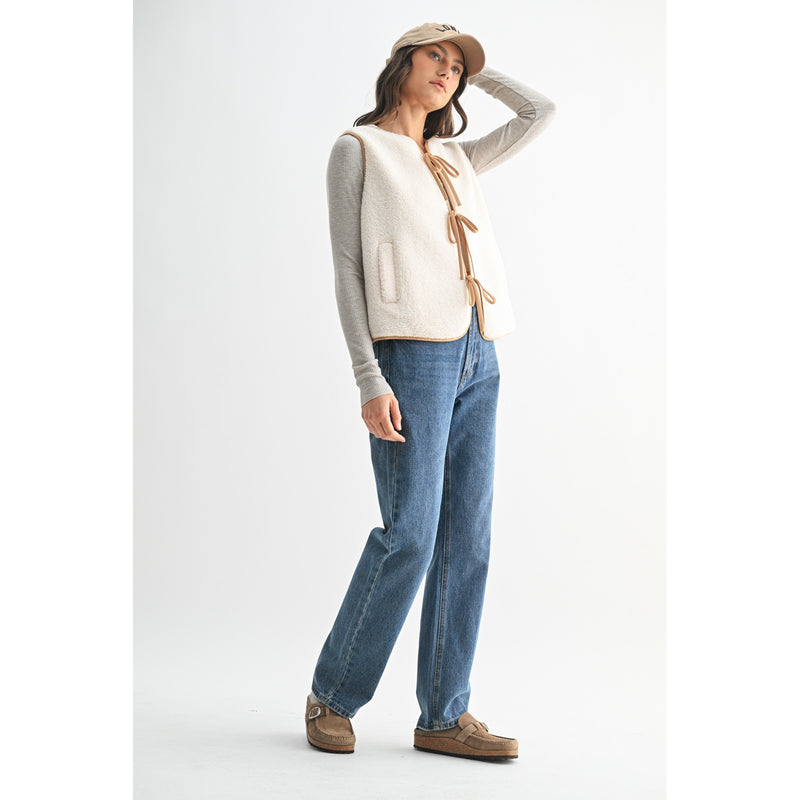 Tara Tie-Front Fleece Vest