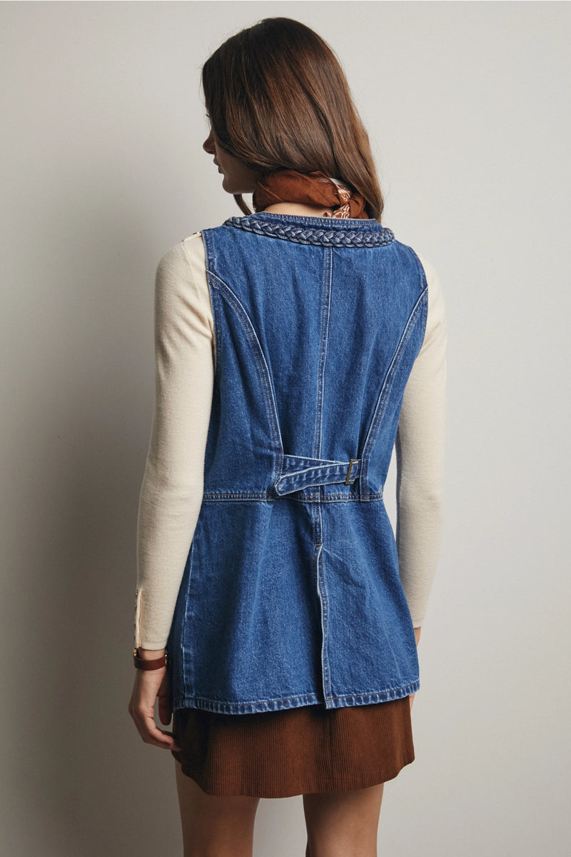 Birdie Braided Denim Vest