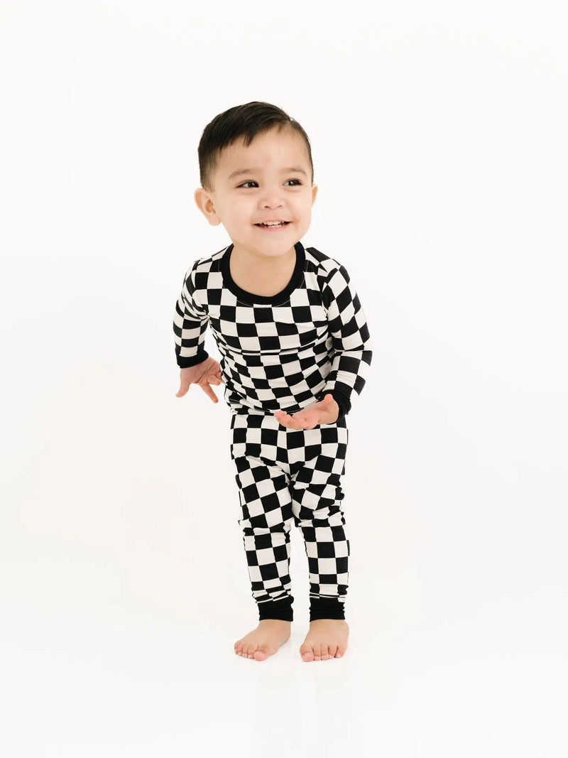 Black Checkered Bamboo Set