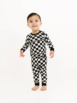 Black Checkered Bamboo Set