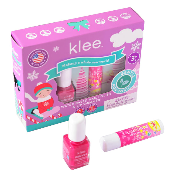 Klee Kids - Water-Based Nail Polish & Lip Shimmer Holiday Set
